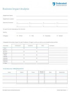 Federated Insurance- Business Impact Analysis Form 