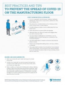 FED- Best practices and tips to prevent the spread of COVID-19 on the manufacturing floor checklist 