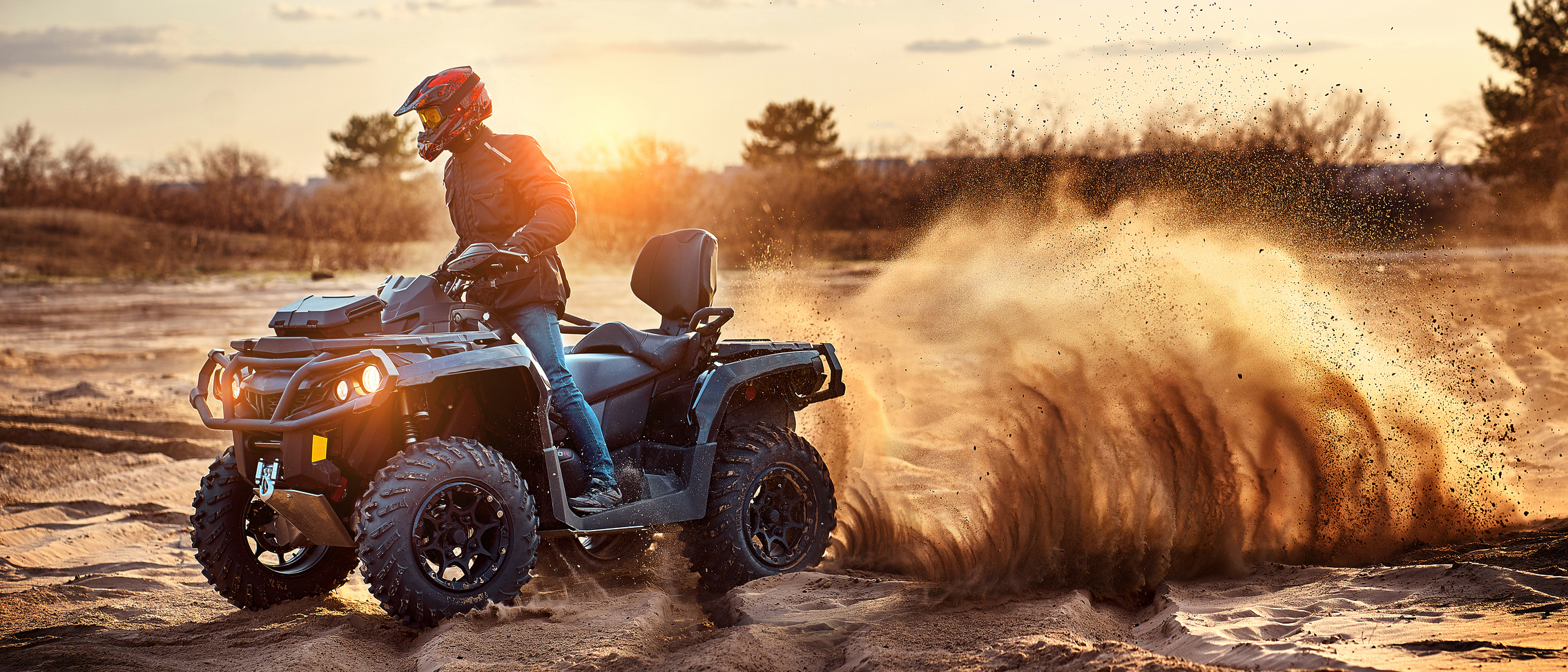 An ATV being driven